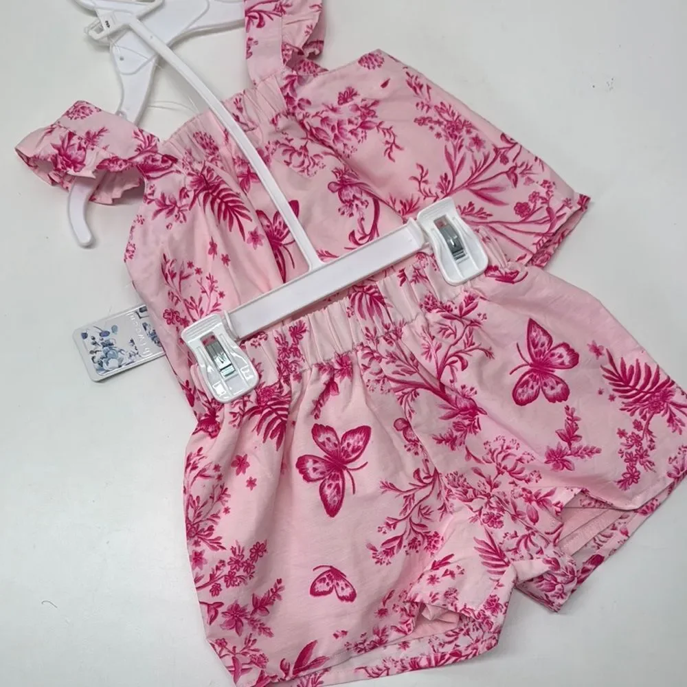 đ„btween PinkâFloral Kids Matching Set girls Sz 2T New - Picture 4 of 4